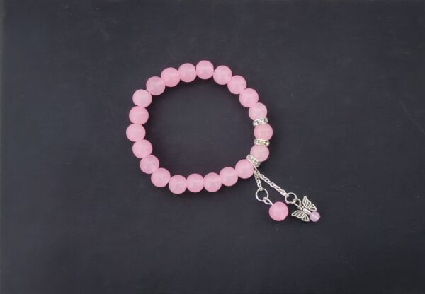 Blush Blossom: Pink Glass Beads Bracelet