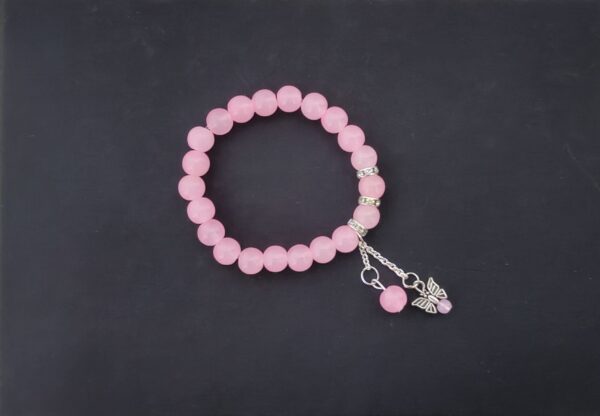 Blush Blossom: Pink Glass Beads Bracelet